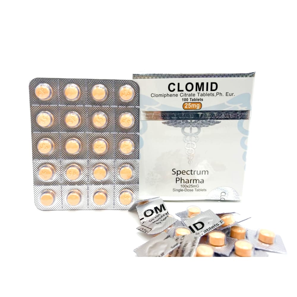 Clomid 25 mg Spectrum Pharma Citrato de Clomifeno Tabletas Post Ciclo PCT Inkalab